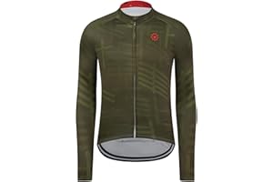 GCRFL Winter Men's Cycling Jersey Long Sleeve Cold Weather Cycle Tops Cycling Jacket Thermal Fleece Bike Shirts Zipper Pocket