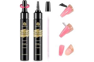 UNA GELLA Quick Removal Gel Nail Glue Remover for Press On Nails: Acrylic Nails Semi Solid Nail Glue Acetone-Free, Not for Gel Polish Base Coat Soak Off Remover Kit Drip Use, 12ml*2pcs
