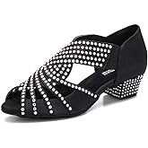 TTdancewear Women Rhinestone Dance Shoes Ballroom Latin Salsa Bachata Performance Dance Dancing Shoes