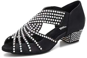 TTdancewear Women Rhinestone Dance Shoes Ballroom Latin Salsa Bachata Performance Dance Dancing Shoes