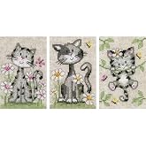 Vervaco Counted Cross Stitch CAT and FL, Multicolor