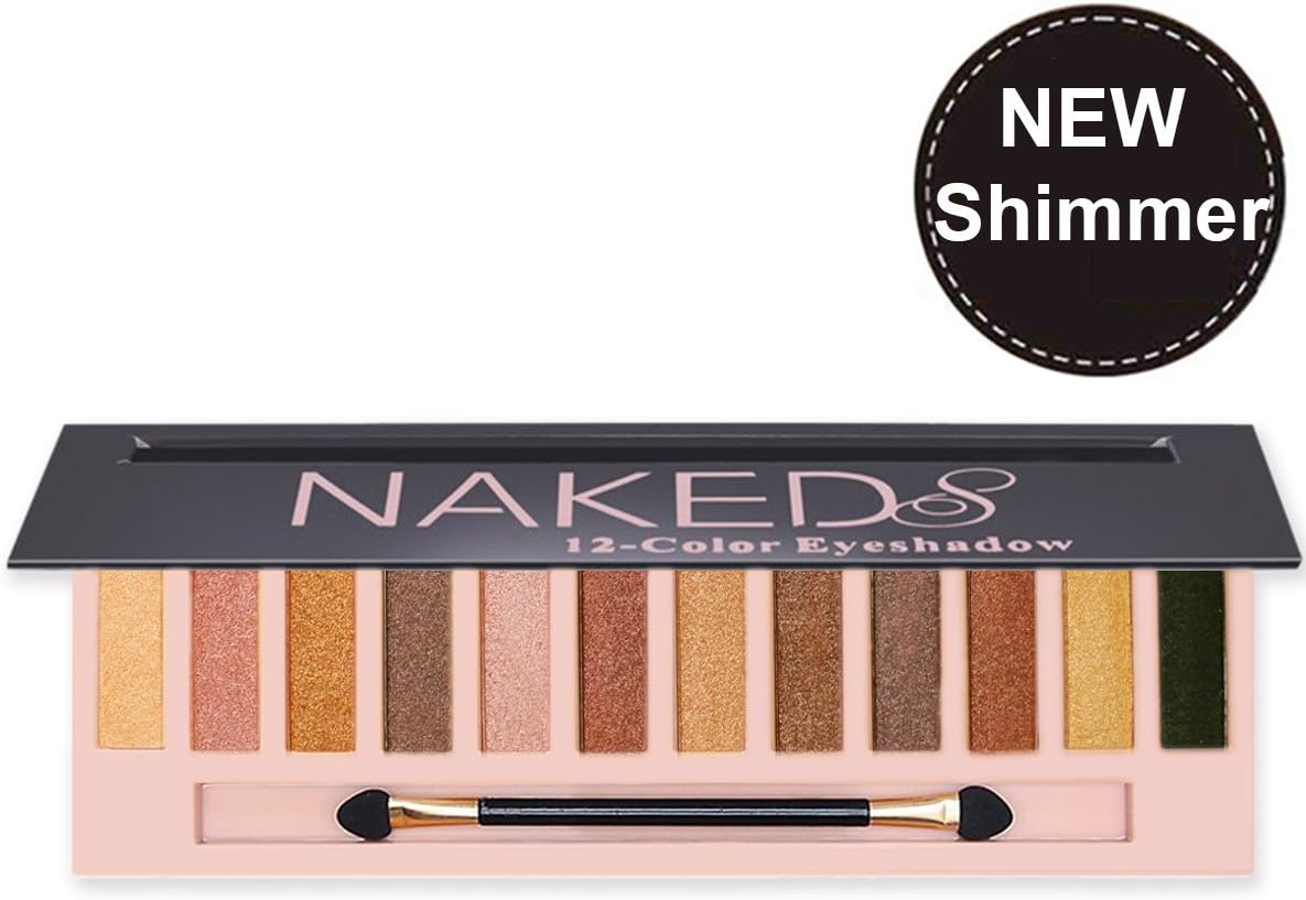 12 Colors Eyeshadow Pallete Natural Nudes Naked Matte & Shimmer &Glitter Professional Eye Shadow Pallete Set for Smoky Cosmetic,Waterproof Cosmetic Makeup Kit