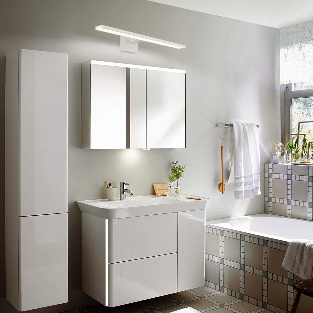 ECOBRT Modern White Bath Vanity Lights, 24 inch Indoor Aluminum Wall