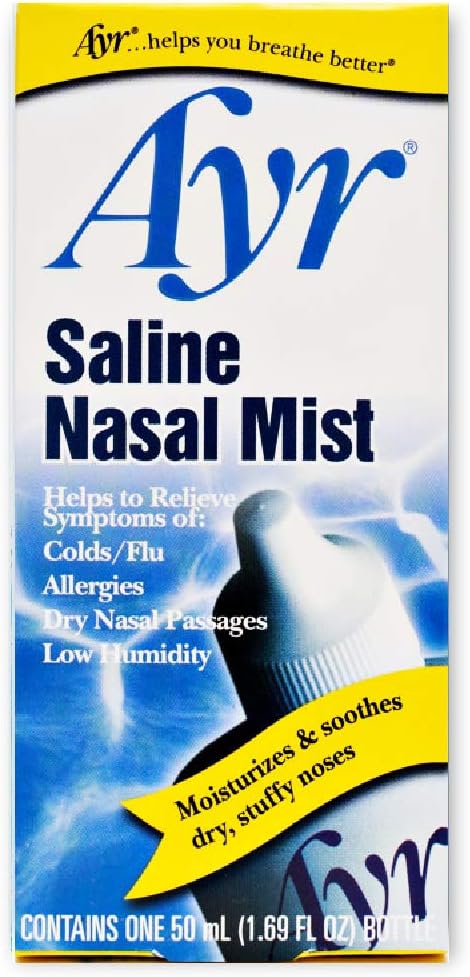 Ayr Saline Nasal Mist, 1.69-Ounce Spray Bottles (Pack of 6): Health & Personal Care