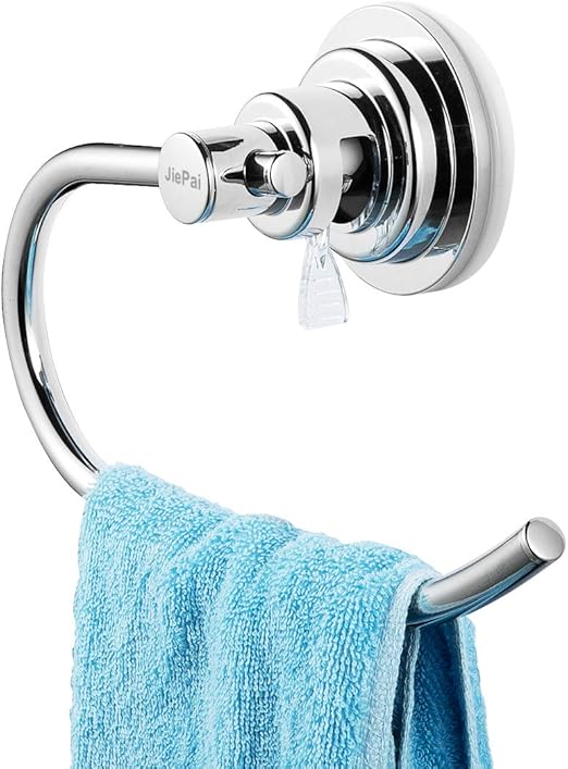 JIEPAI Vacuum Suction Towel Holder,Modern Shower Towel Ring,Washcloth