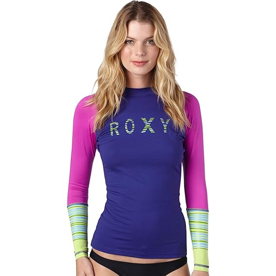 roxy women's stripe long sleeve rash guard