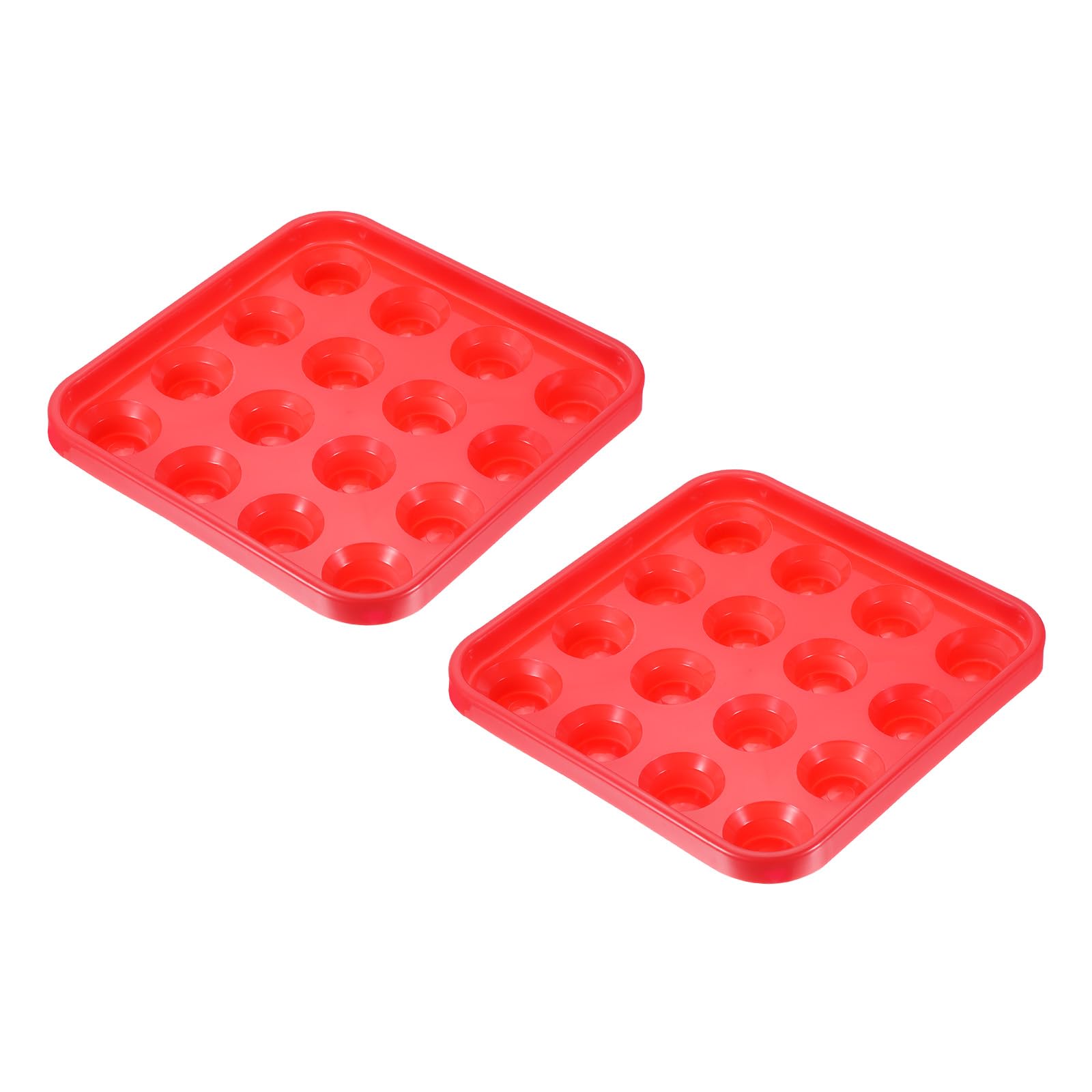 PATIKIL Pool Ball Tray, 2 Pack Billiard Ball Holder Snooker Ball Storage Tray Tool Pool Table Accessory for 16 Balls, Red