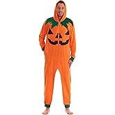 Adults Unisex Costume Onesie Skeleton Pumpkin Hooded Jumpsuit for Halloween Cosplay