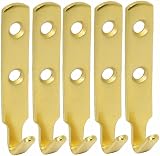 fiXte Brass 5 x J Style Picture Hooks Heavy Duty 62mm x 11mm 20mm holes view 2