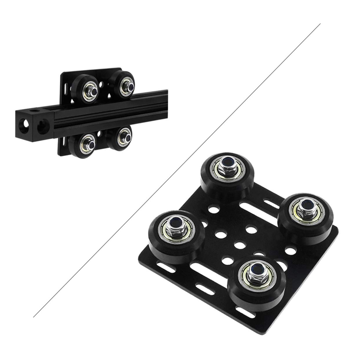Openbuilds V Gantry Plate Set Small V-Wheel with Plate 3D Printer Parts or 2020 V-Type Aluminum Profile Wheels