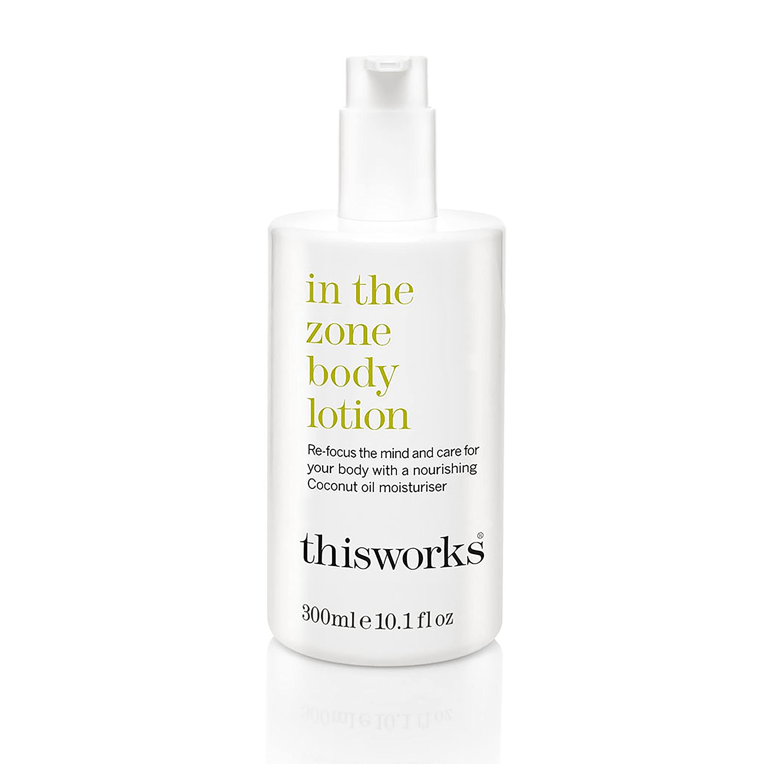This Works In The Zone Body Lotion 300 ml, Hydrating Hand and Body Moisturiser for Dry Skin with Coconut Oil & Eucalyptus