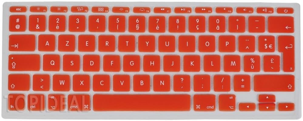 Topideal Keyboard Silicone Skin Cover Protector for Apple Macbook Air 11" (EU/UK Keyboard Layout) - Orange