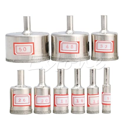 Generic For 11.11 Hot 9pcs 10-50mm Diamond Coated Glass Marble Ceramic Tile Hole Saw Drill Bit Set A45933