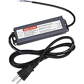 Hanbaak LED Driver 60 Watts, IP67 Waterproof Power Supply, Low Voltage Electronic Transformer, 110V-250V AC to 12V DC, 12V Constant Voltage LED Power Supply for LED Light Strip