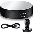 Hicarer Rotating Display Stand 360 Degree Motorized Turntable Stand with USB Power Cable for Photography Products and Shows, Black (PVC)