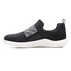 Clarks Women's Nova Way Black Combi Text Slip On