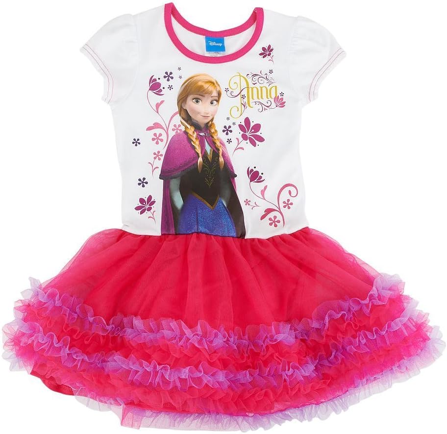 Disney Frozen Anna Short Sleeve Shimmer Mesh Tutu Dress -Pink -Size Small (2/4)