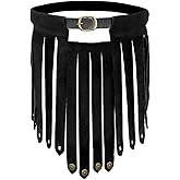 Halloween Medieval PU Leather Tassel Skirt with Adjustable Belt Gothic Retro Viking Knight Armor Roman Apron Costume