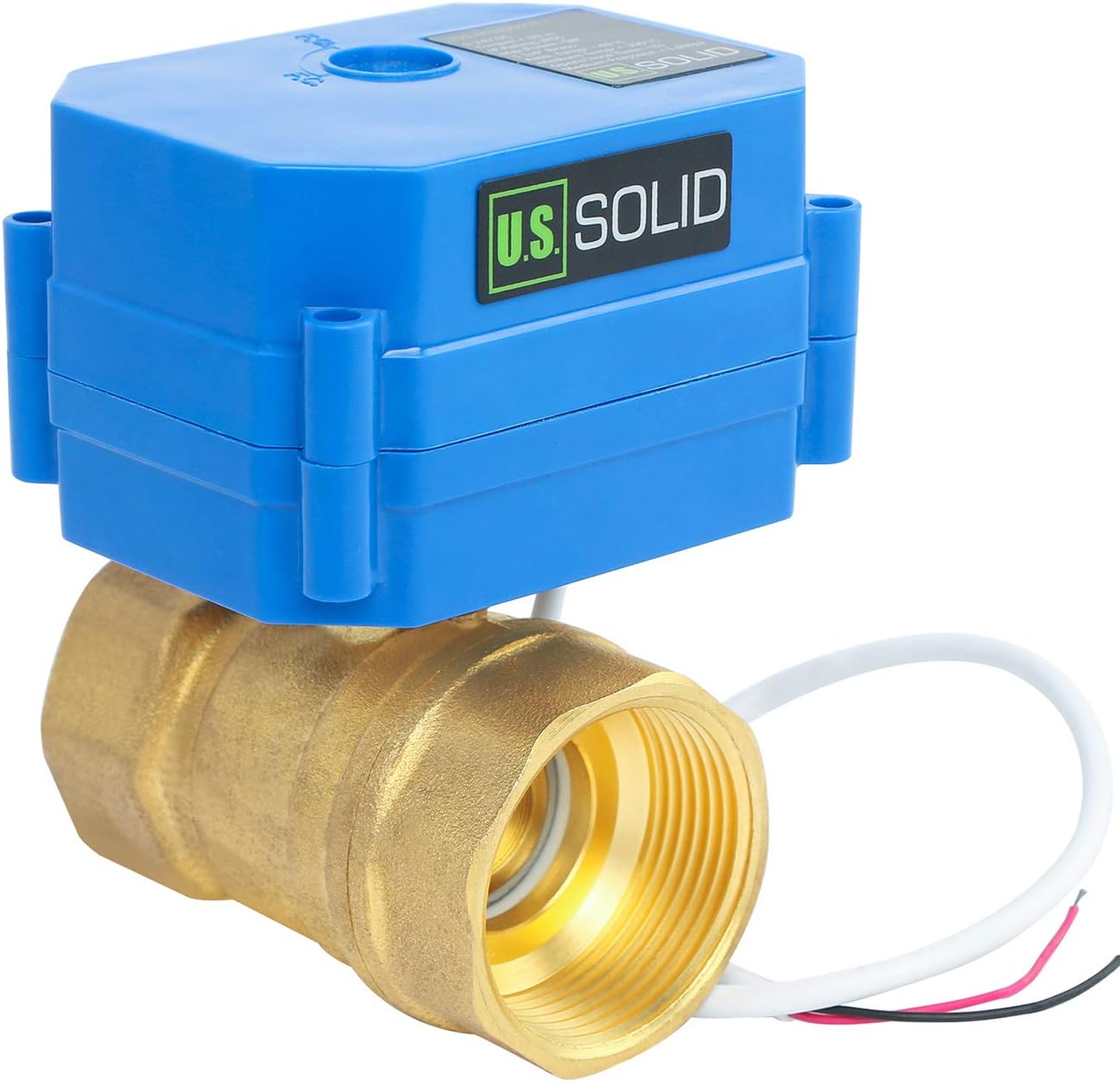 U.S. Solid 1 1/4" Brass Motorized Ball Valve 9-24V AC/DC DN32 Electrical Ball Valve, 2 Wire Auto Return Setup - Image 3