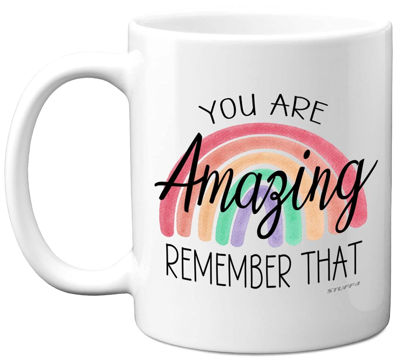 Stuff4 You are Amazing Remember That Mug - Thank You Mug, Amazing Gifts, Mum from Son Daughter, Thank Gifts for Women and Men, Thinking of Gift, Rainbow 11oz Ceramic — image 1