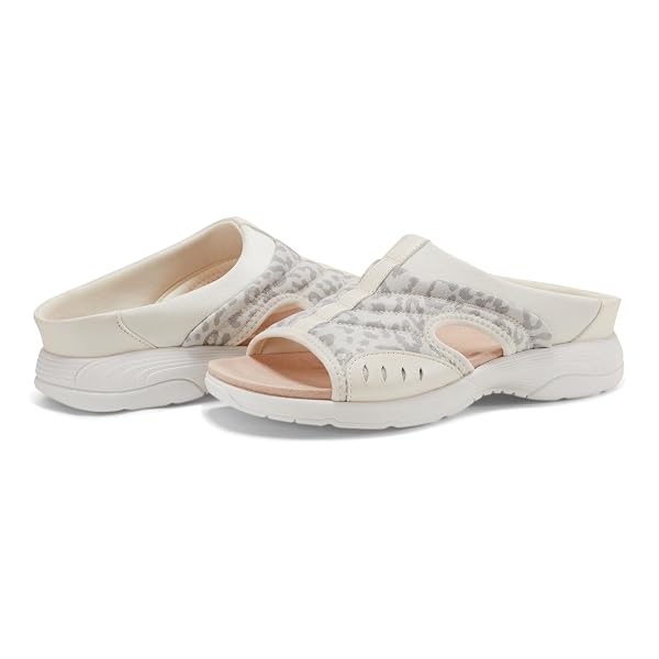 EASY SPIRIT TRACIEE2 WOMEN’S SLIP ON, 6 C/D US, WHITE-LEOPARD