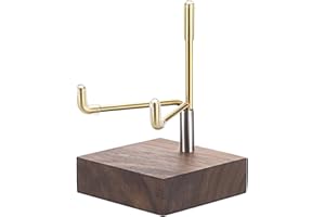 Hipiwe Adjustable Metal Arms Display Stand Easel with Wooden Base - Small Display Easel Holder for Displaying Fossil Coral Geodes Rock Mineral Agate Plate Seashell and Photos, 2"x2"x3.2"