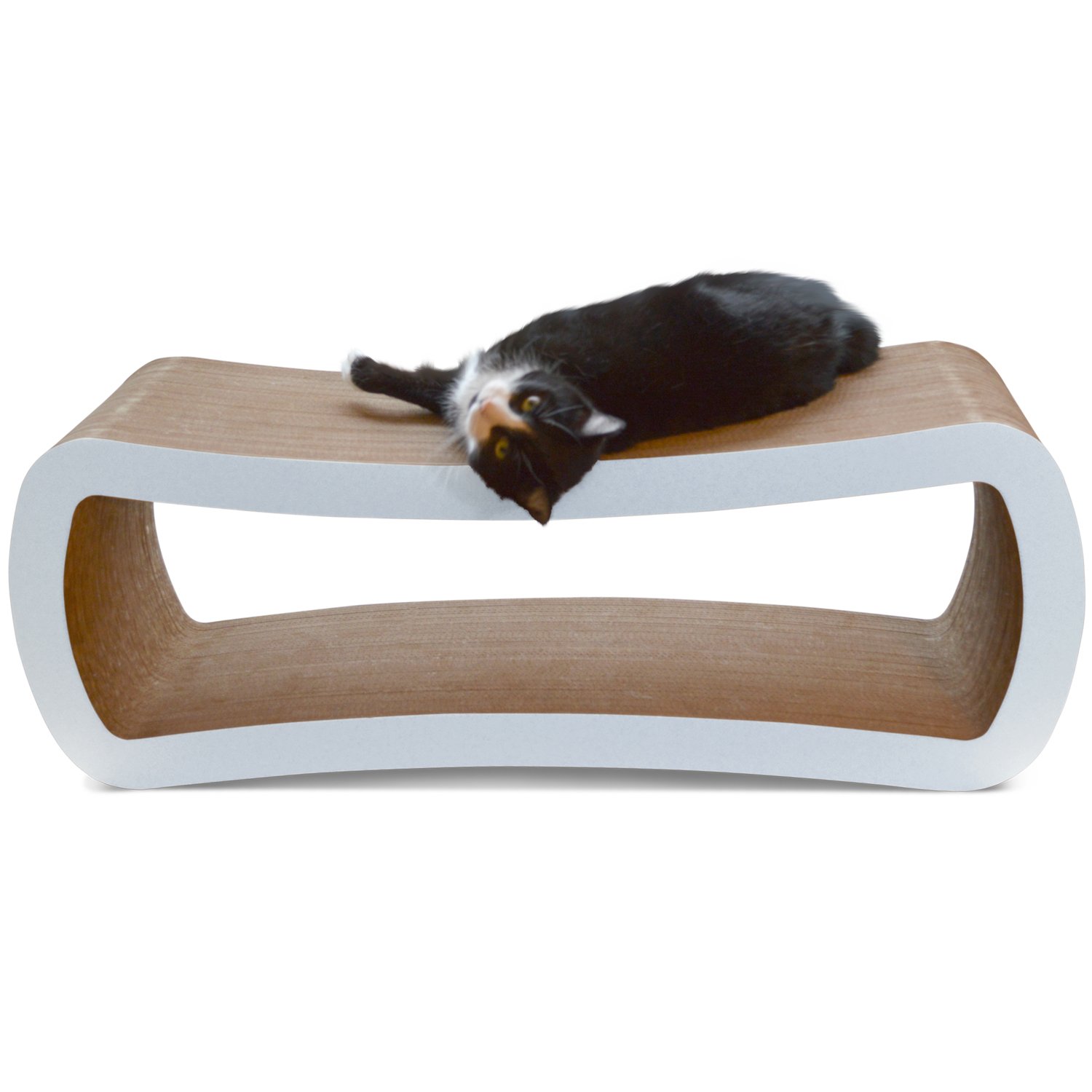 PetFusion Jumbo Cat Scratcher Lounge (White). [Superior Cardboard