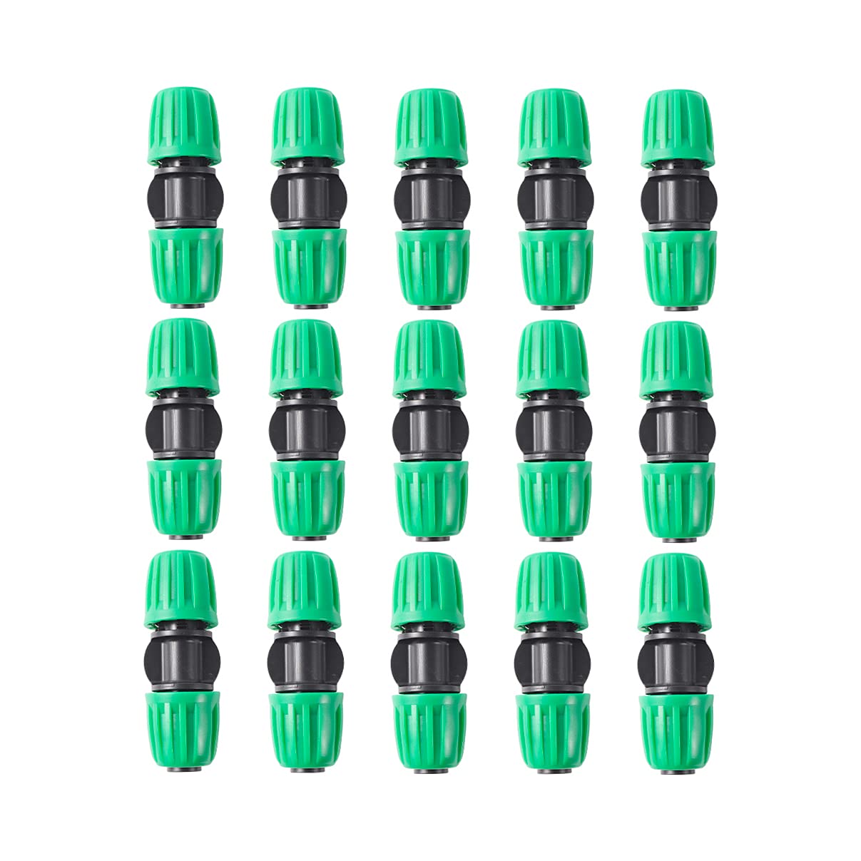 FULAIERGD Pack of 15 Pond Irrigation 1/2" Vinyl Hose (1/2" ID x 0.65" OD) Anti-Drop Quality Fitting (fits 13mm ID) Lock Nut Connectors (Pack of 15 Straight Coupling)