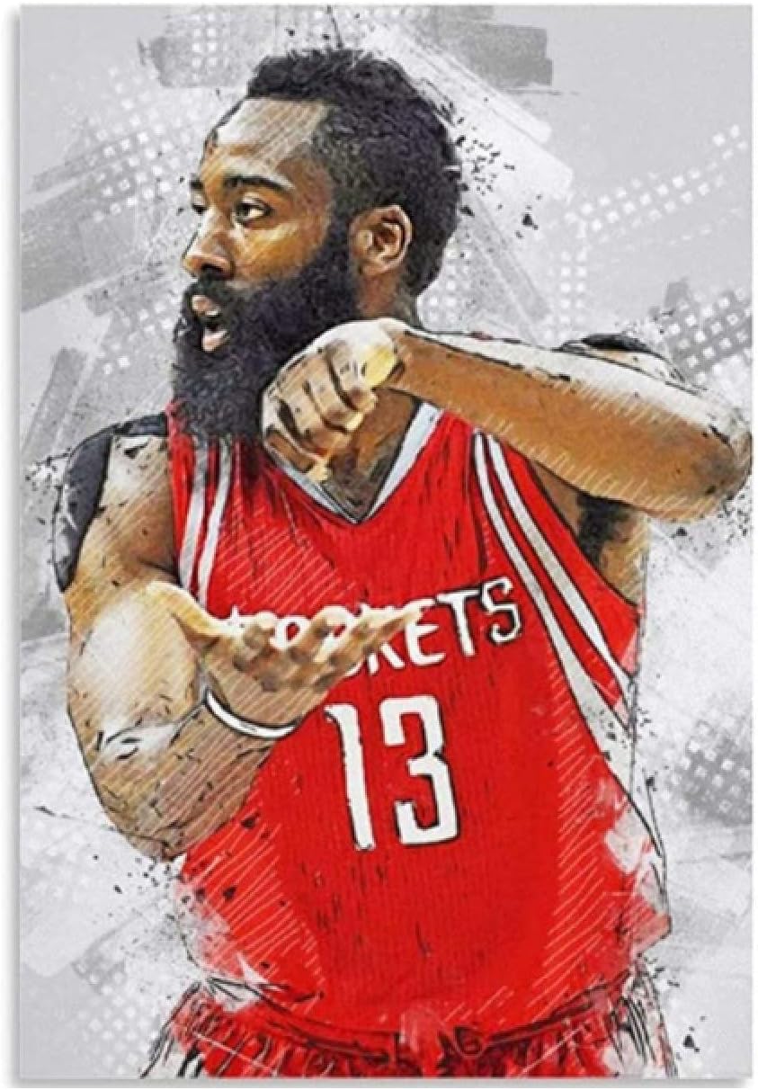 Amazon ジェームズハーデンバスケットボールポスタークラシックバスケットボールアートプリントポスター家の装飾壁アートリビングルーム寝室40x60cmフレームレス アートフレーム ポスター オンライン通販
