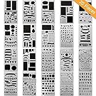 20 PCS Bullet Journal Stencil Plastic Planner Set for Journal/Notebook/Diary/Scrapbook DIY Drawing Template Journal Stencils 4x7 Inch