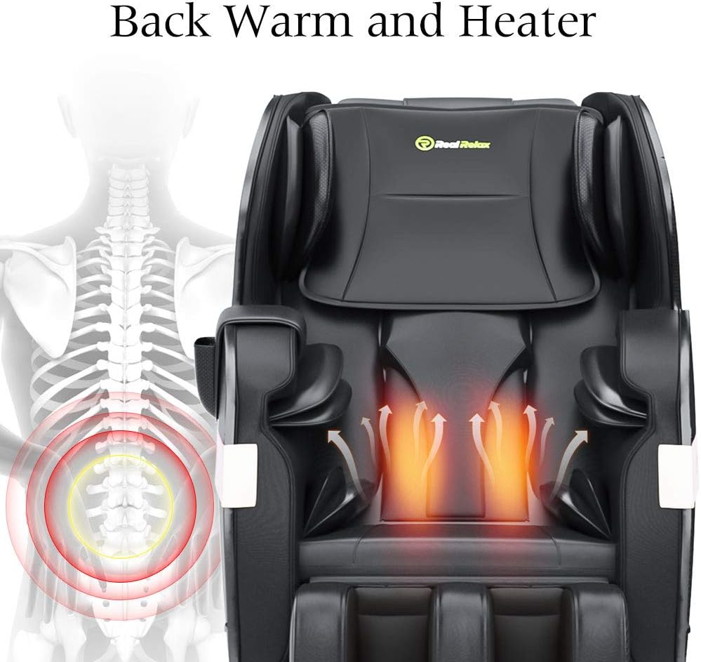 Real Relax 2020 Massage Chair, Full Body Zero Gravity Shiatsu Recliner with Bluetooth and Led Light, Black: Kitchen & Dining