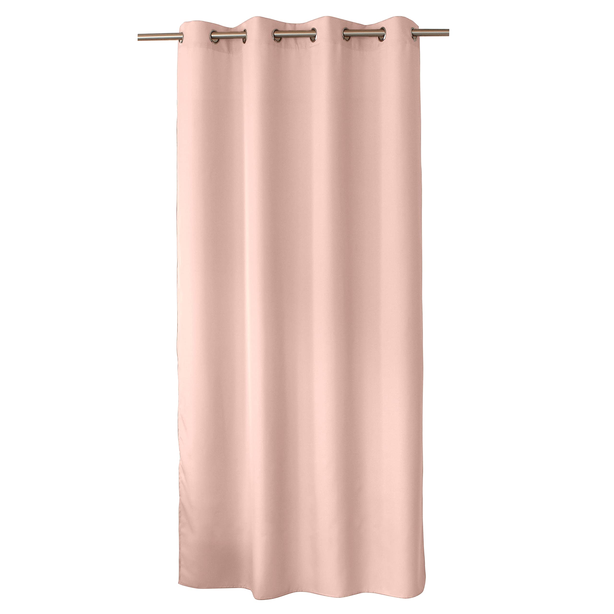 Enjoy Home Basic Polyester Curtain with 8 Silver Eyelets Diameter 4 cm 140 x 240 cm Old Pink — image 1