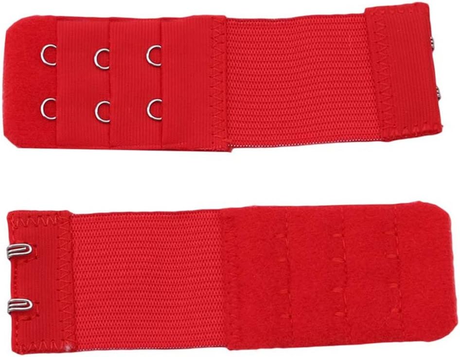 Shumeng 10pcs Bra Extender 2 Hook Narrow Soft Back Comfortable Band Extenders for Bras (Red)