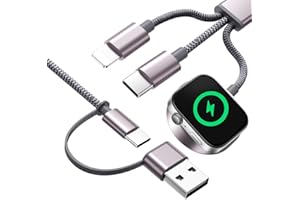 Multi Charger Cable for Apple Watch, Travel Essential 3 in 2 Charger Cord for iPhone, USB C Cable Compatible with iWatch Ultr