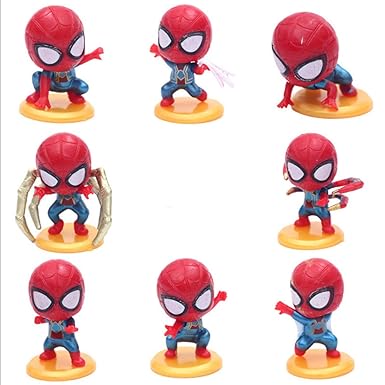NB8pc Spiderman cake toppers cupcake tooper Spiderman themed birthday