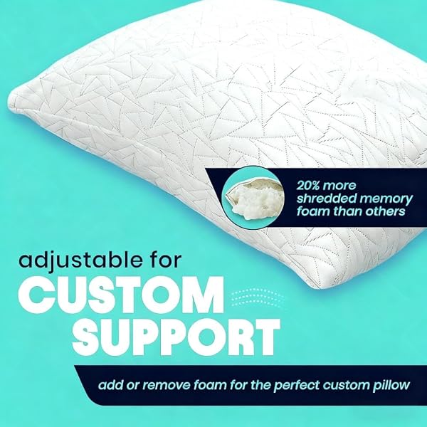 THIPOSEAM KING SIZE MEMORY FOAM PILLOWS – 2-PACK WITH CERTIPUR-US CERTIFIED, DETACHABLE BAMBOO-DERIVED VISCOSE COVER, ADJUSTABLE FIRMNESS WITH BONUS FILL, MACHINE-WASHABLE SUPPORT CORE