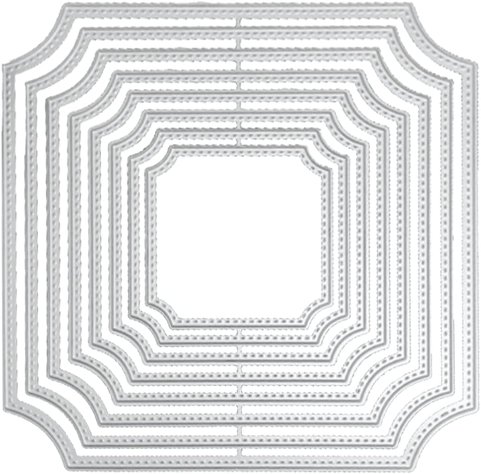 8 Pieces Squares Cutting Dies for Card Making，Cutting Dies Cut Stencils for DIY Scrapbooking Photo Album Decorative Embossing Paper Dies for Card Making Templated