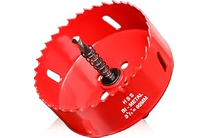ITOOLFIRM Hole Saw 3 5/8” (92mm) for Wood and Plastic, HSS Bi-Metal Hole Cutter Core Drill Bit for Drywall, PVC Boards, Fiberglass and Vent Pipes