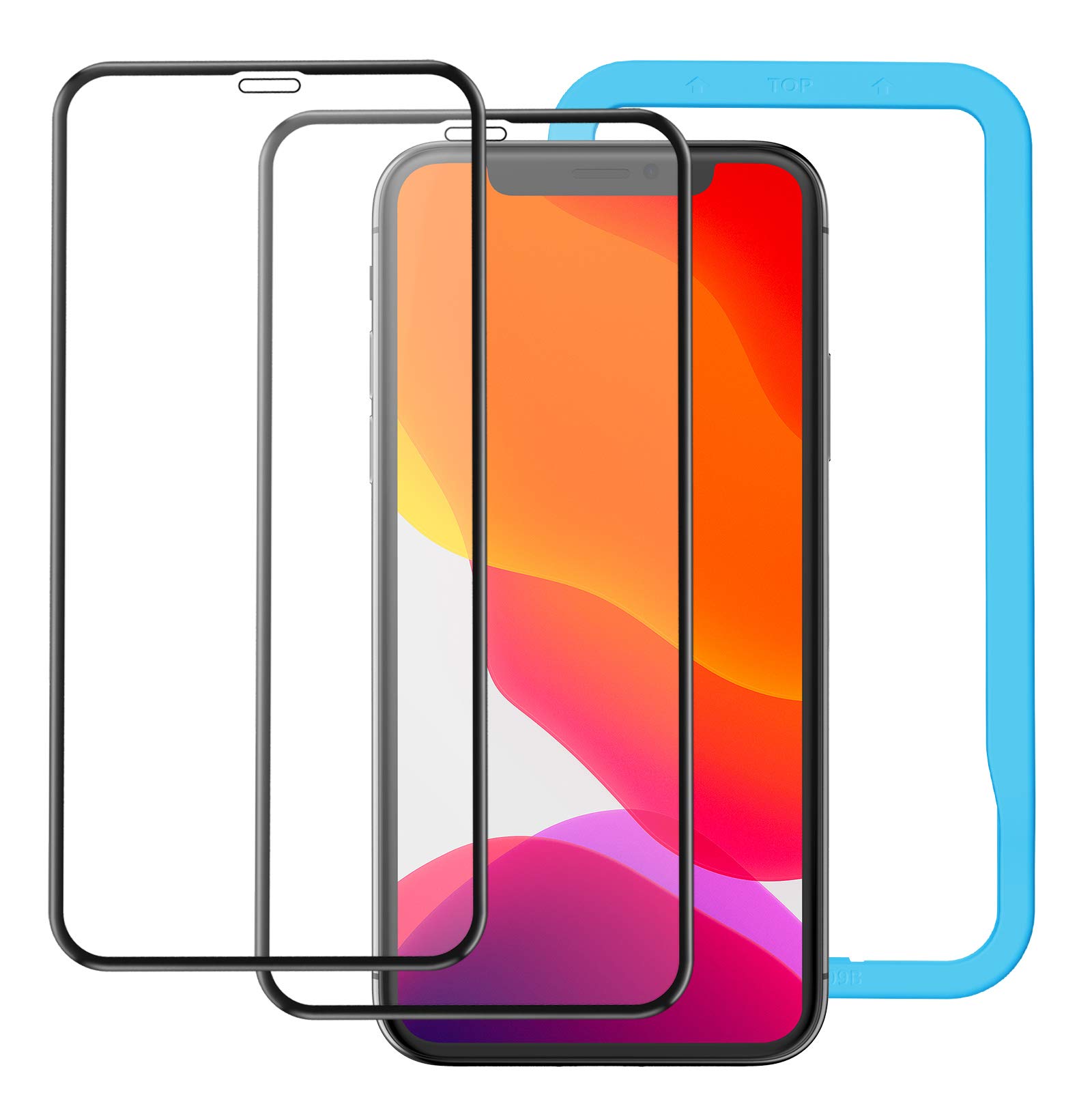 アンチグレア NIMASO ガラスフィルム iPhone 11/XR 用 強化 全面保護 フィルム フルカバー 2枚セット NSP18H19商品画像