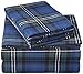 Amazon Brand – Pinzon Plaid Flannel Bed Sheet Set - Full, Blackwatch Plaid