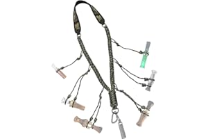 PAMASE Duck Call Lanyard - Duck Whistle Hunting Accessories with 10 Removable Loops, Camo Woven Goose Call Carry, Christmas Outdoor Predator Gear Gifts for Hunter - Without Duck Call