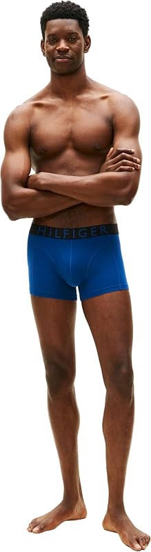 Herren 3er Pack Boxershorts Trunks mit Logobund, Mehrfarbig (BRZ Blu/Blk/Blu Jn), L — Foto 5 von 7