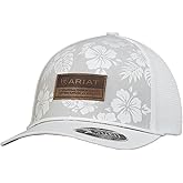 ARIAT Ladies White Hawaiian Flower Print Trucker Cap with Embossed Brown Patch
