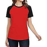Decrum Raglan Shirt Women - Fashion Trendy Short Sleeve Casual Womens Baseball Tee Shirts