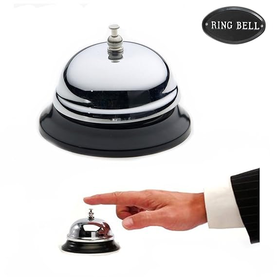 Campanello Da Tavolo In Acciaio Inox - Suono Nitido Per Ristoranti, Reception, Bar O Uso Domestico (Bianco)