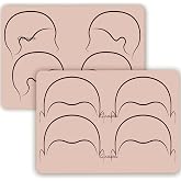 Scalp Tattoo Practice Skin 2 Sides Pre Draw Hairlines Design Silicone Tattoo Practice Pad for SMP Scalp Micropigmentation Sheet (2pcs)