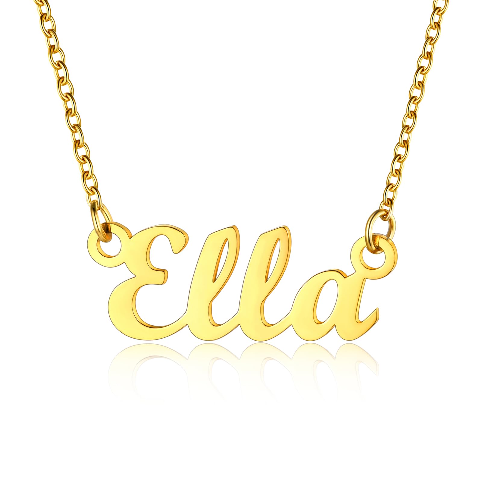 U7 Womens Custom Name Ella Necklace Gold Plated Pendant Jewellery Necklaces — image 1