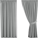 H.Versailtex Blackout Thermal Curtain 2 Panels 46x54 Grey with Pencil Pleat Top