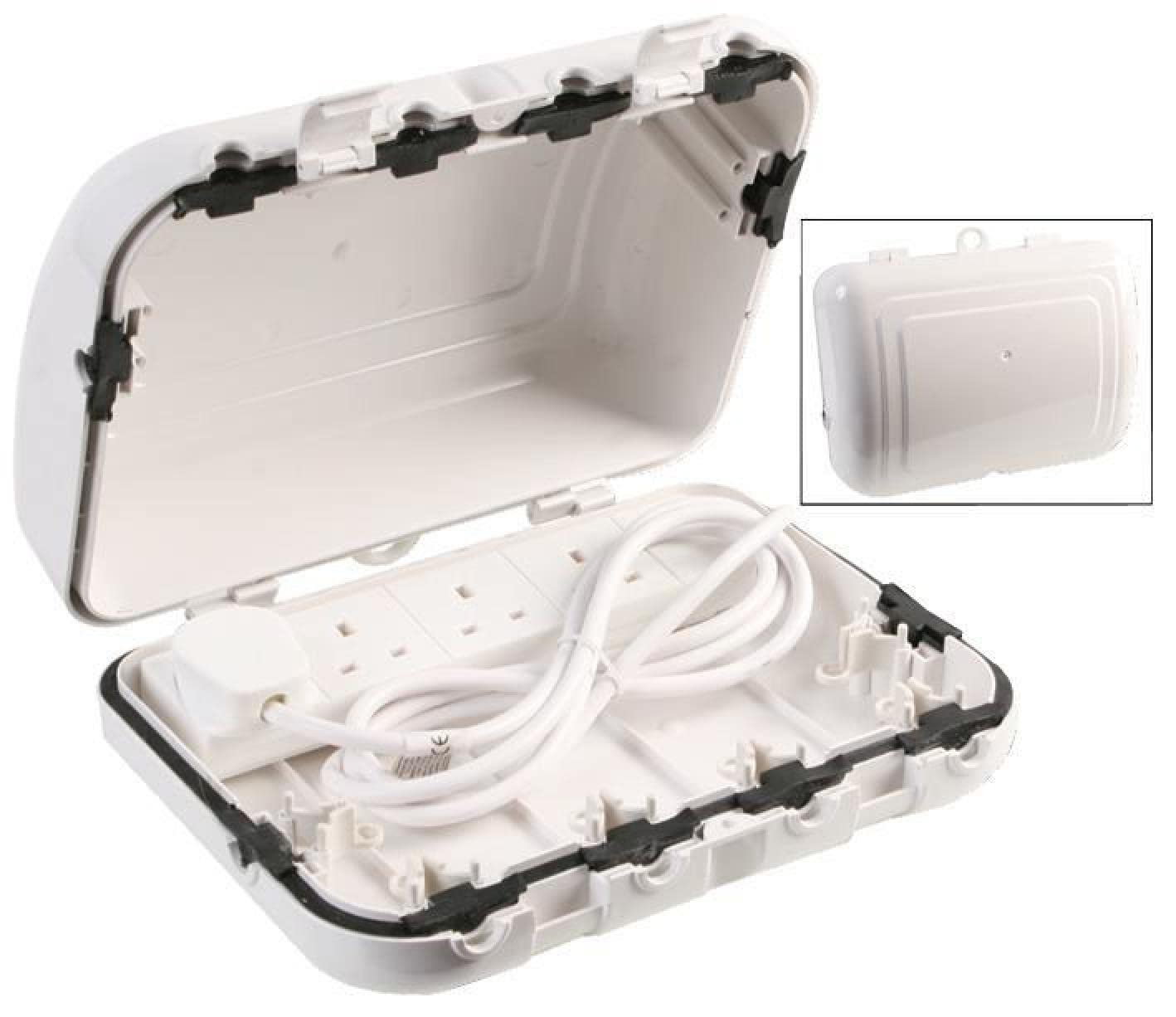 Pro Elec IP64 Outdoor Enclosure with 4 Gang 2 m Extension Lead - White