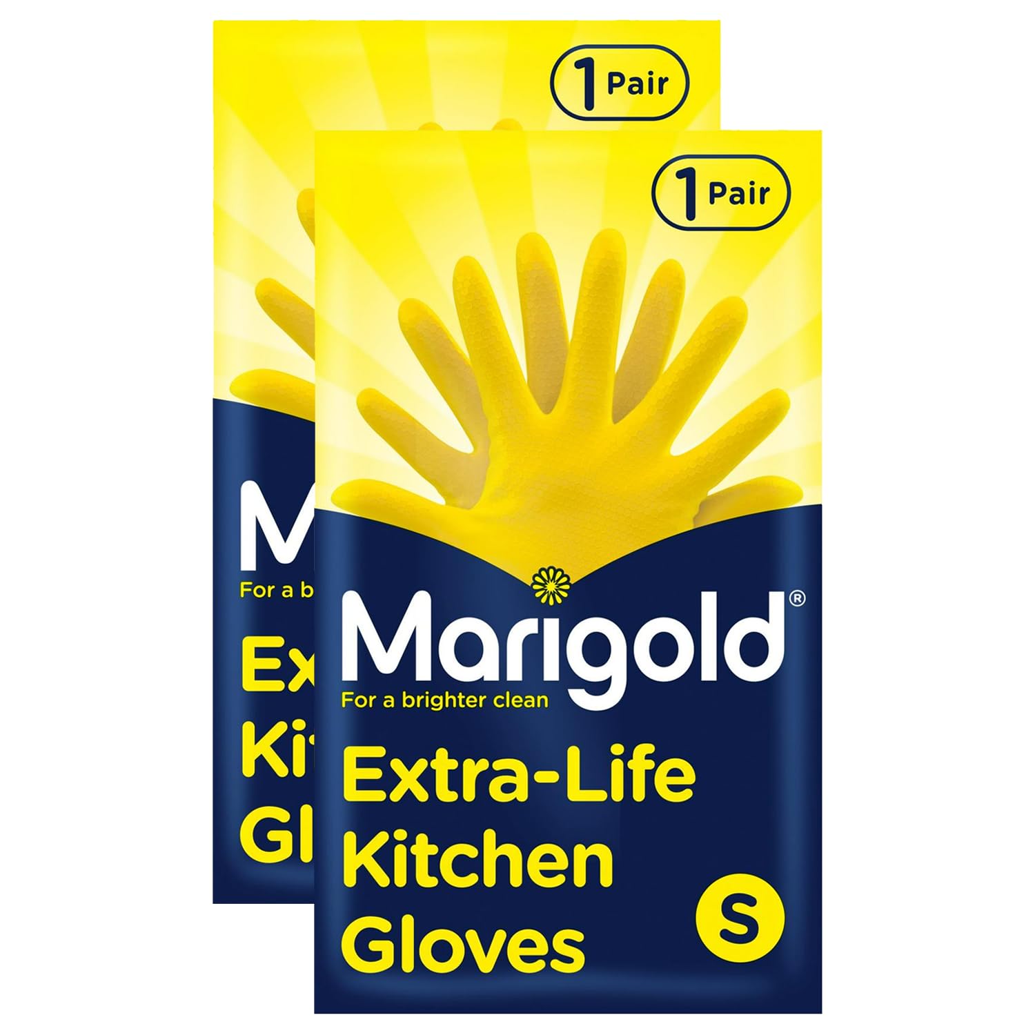 Marigold Unisex Gloves, Marigold Extra Life Kitchen Gloves Small, Yellow